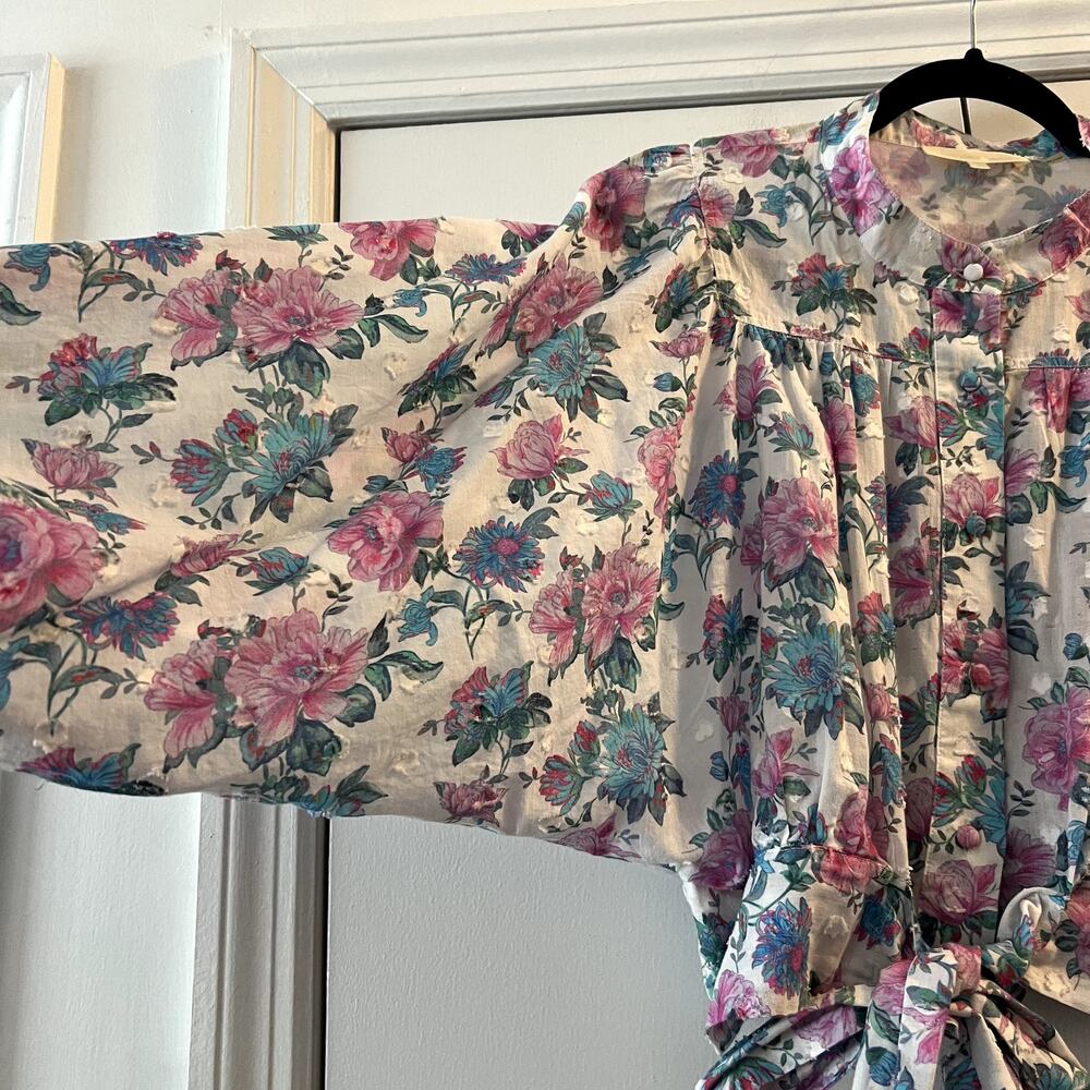 LoveShackFancy Triste Crop Top in Sea Orchid 100% cotton Size M D1 - Picture 5 of 6